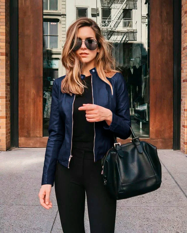 Jaqueta de Couro Feminina Zara - Moda Inverno - Flydescontos